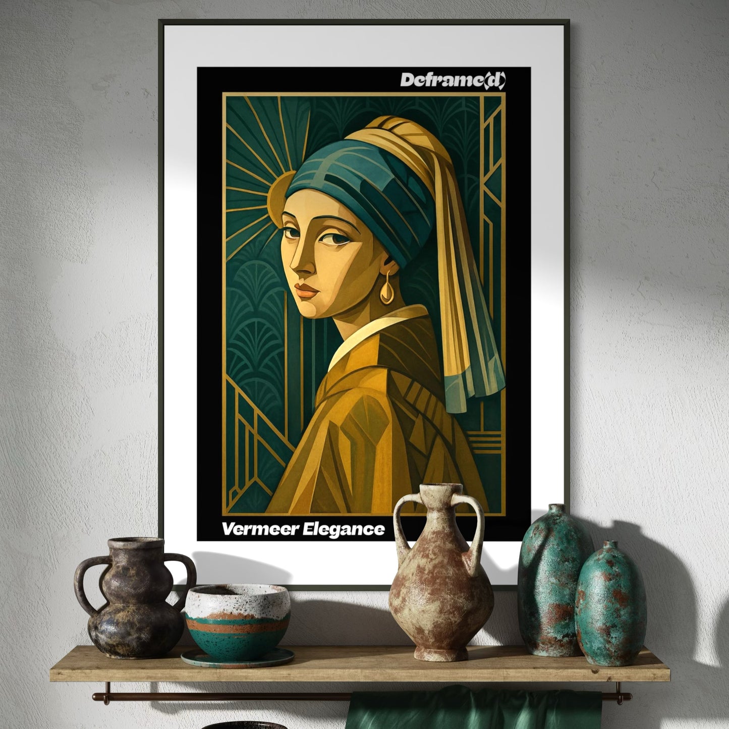Vermeer Elegance - Metal Framed Poster - Semi-Glossy